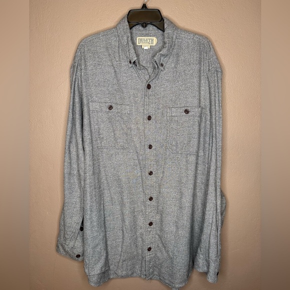 Duluth Trading Co. Kennesaw Relaxed Fit Long Sleeve Shirt in Gray Cotton XL Tall - Picture 2 of 12